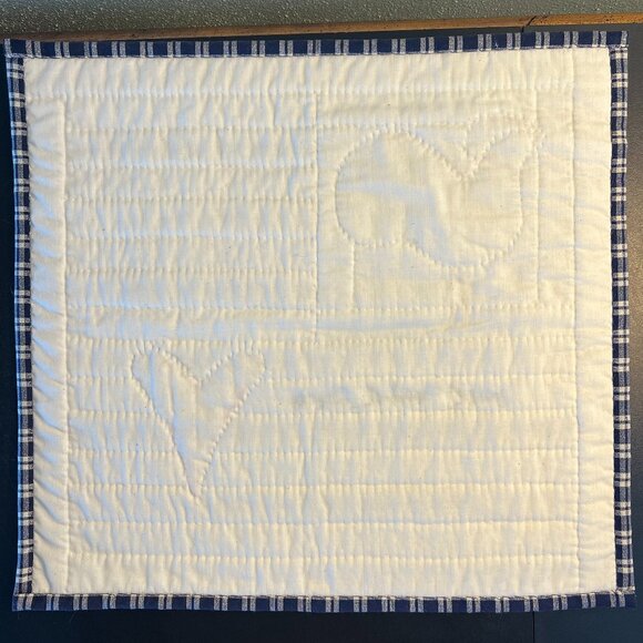 Handmade Folk Art CHICKEN USA FLAG Patchwork Appliqué Quilt Square Wall Hanging - Picture 8 of 11